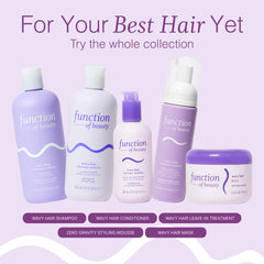 Function of Beauty next to ruler size comparison illustrating 6.5 oz portable benefit