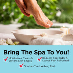 Fungi-Nail scoop of salts over bowl, demonstrating easy measuring and application