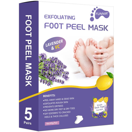 FUNNIR front packaging showing five foot peeling masks for easy home exfoliation