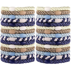 Funtopia front packaging showing 30 mixed color hair ties and product benefits