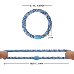 Funtopia hair tie securing ponytail in thick hair for secure no-crease hold
