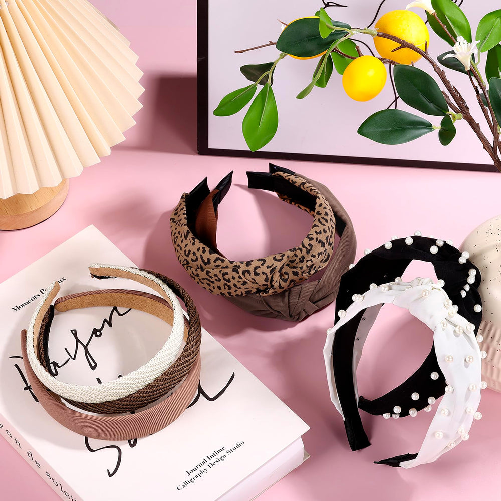 Funtopia headbands in a flatlay with outfit pieces illustrating styling versatility