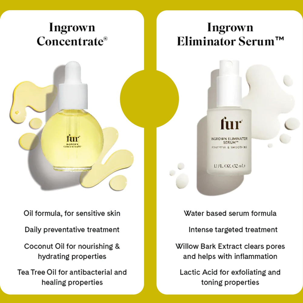 Fur spray applied to hand showing targeted post-hair-removal care