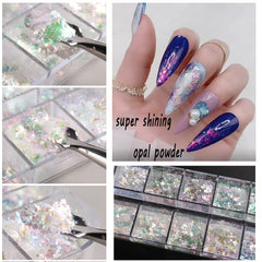 Furimuk close-up of iridescent flakes revealing holographic color shifts benefit
