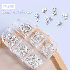 Furtherpretty charms applied on short ombre nails, instant coastal look benefit