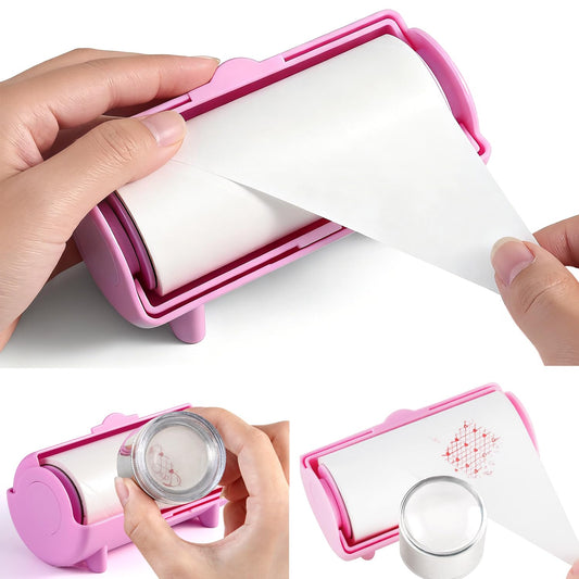furtherpretty front packaging showing roll and pink case for neat storage