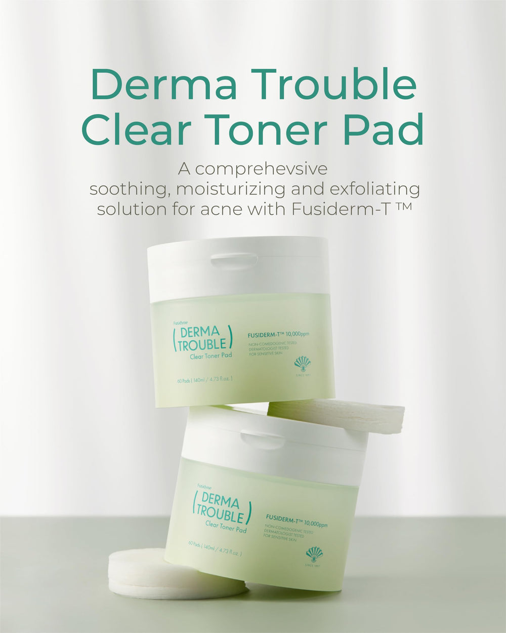 FUSIDYNE close-up dual-textured pad highlighting gentle exfoliation