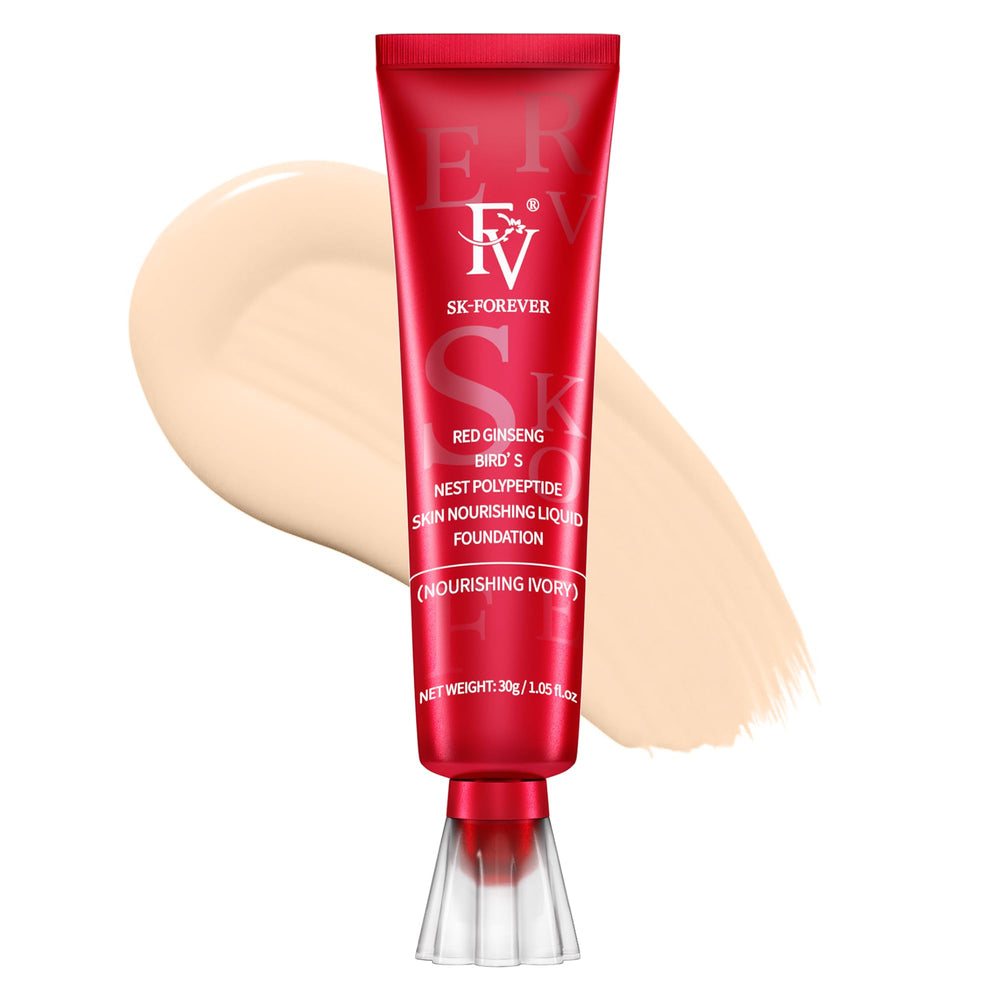 FV dewy foundation front packaging showing product and benefit of natural finish