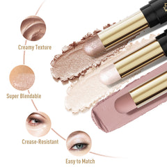 FV both ends of the dual eyeshadow stick showing matte and shimmer
