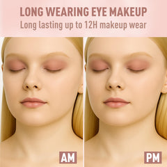 FV applying eyeshadow stick on eyelid demonstrating quick, no-brush use