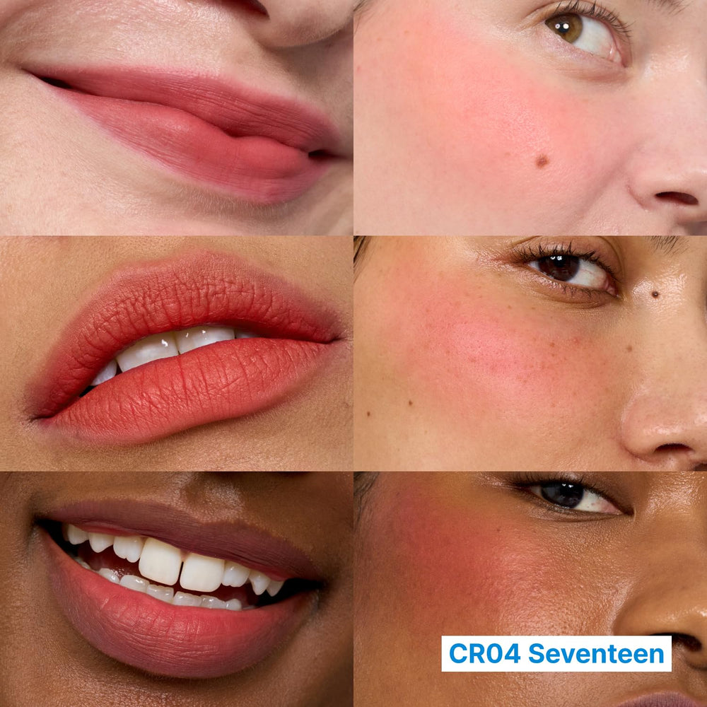 fwee Seventeen swatched on arm showing buildable coral pigment and natural finish