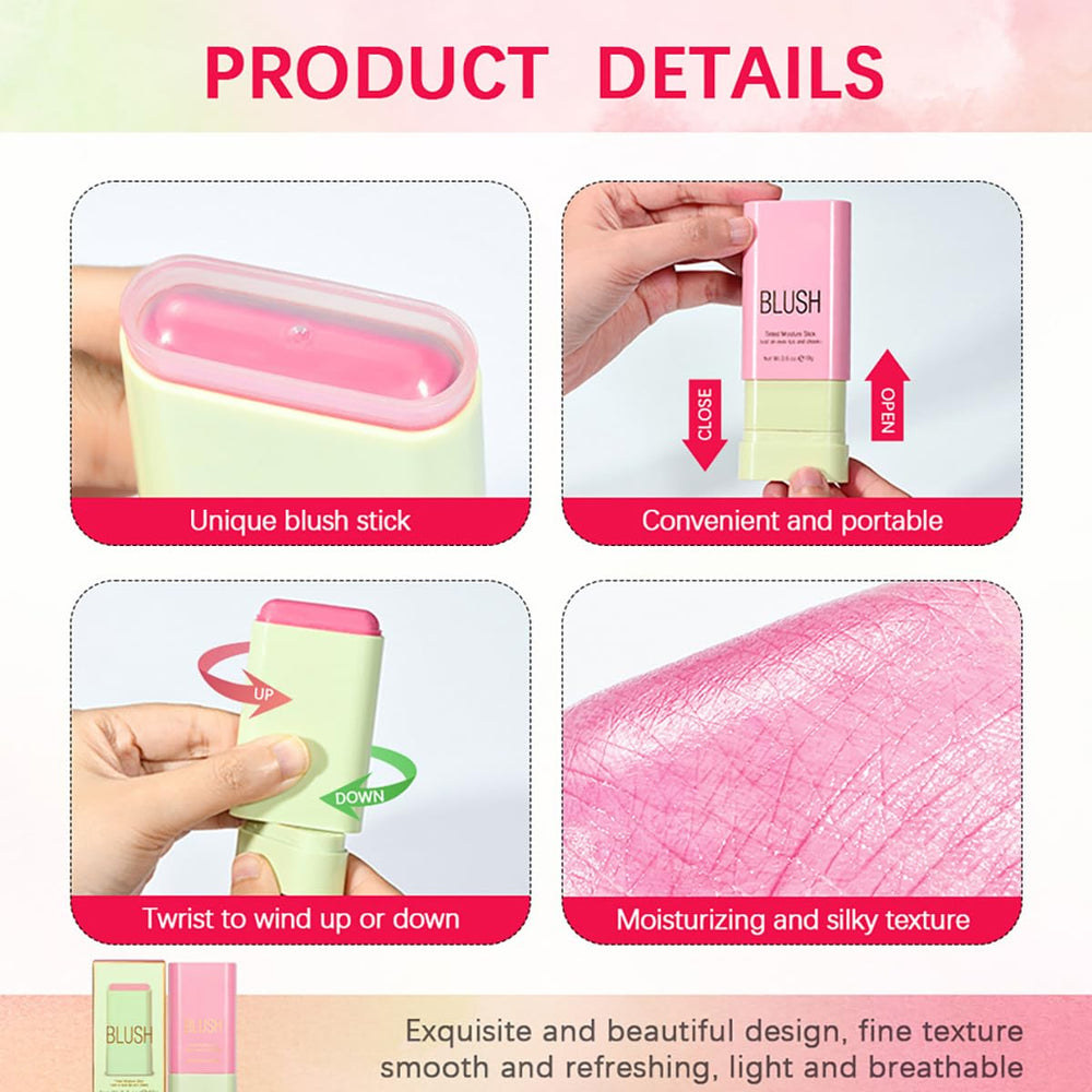 FYEBOO blush stick next to coin for scale showing travel-friendly size
