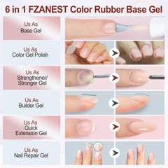 FZANEST gel texture close-up brush stroke illustrating smooth self-leveling finish