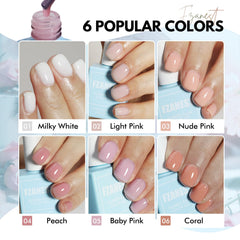 FZANEST color swatch set on display, showing shade range for natural manicures