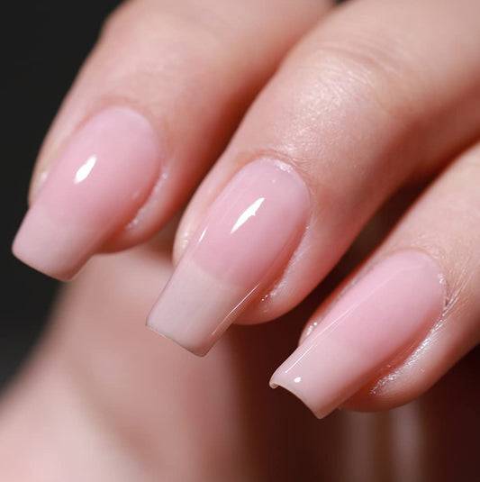 FZANEST front bottle showing nude pink polish and clear label benefit long-lasting shine
