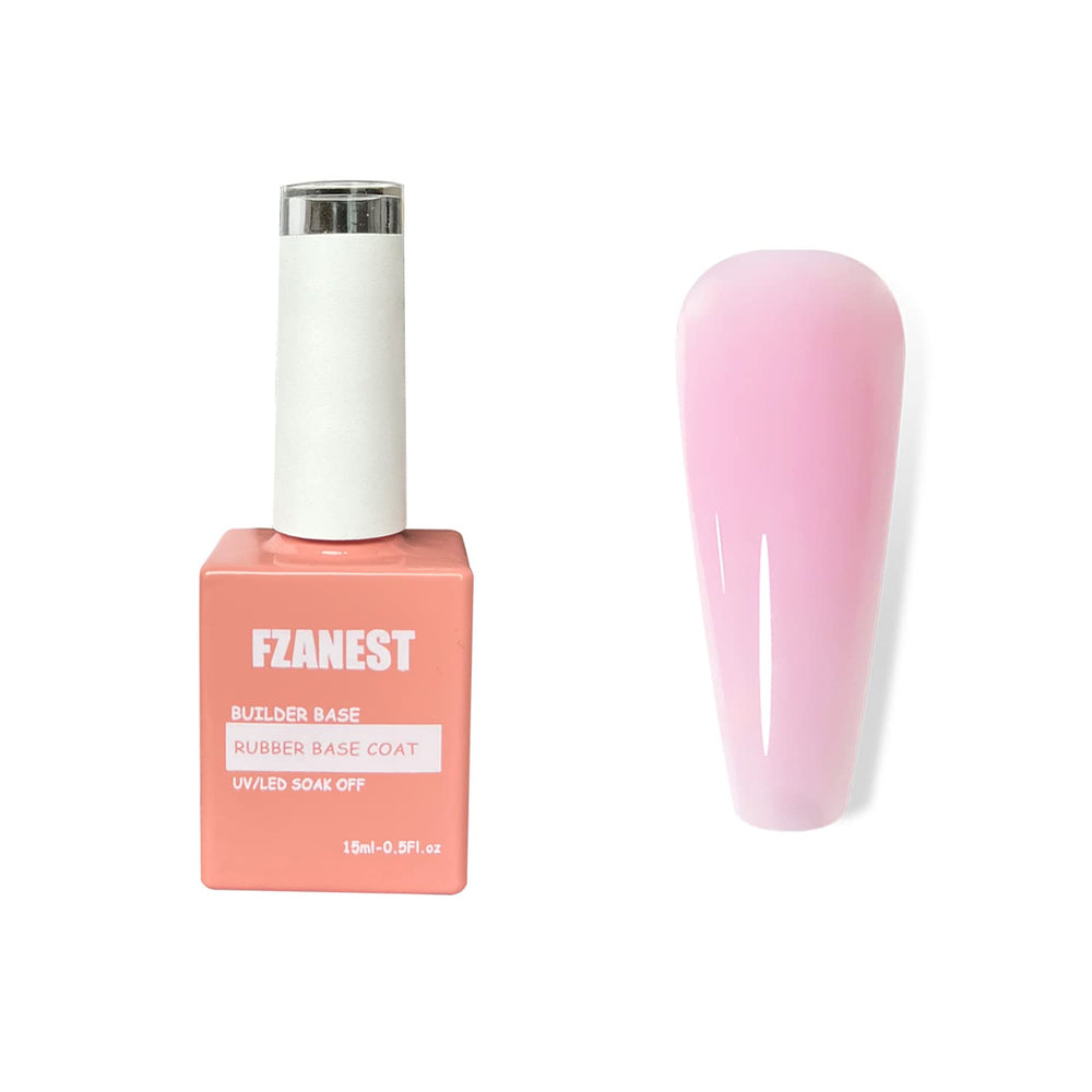 FZANEST bottle front view showing nude pink rubber base and benefits