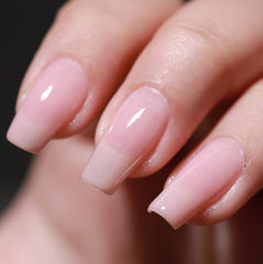 FZANEST front bottle showing nude pink polish and clear label benefit long-lasting shine