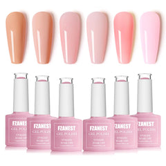 FZANEST front packaging showing six jelly nude gel bottles and kit benefits