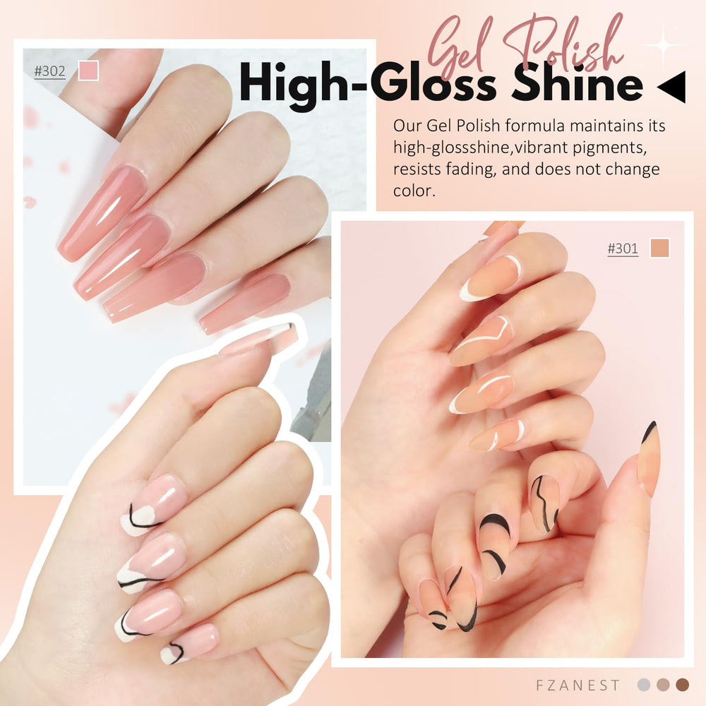 FZANEST gel polish texture droplet highlighting translucent, glossy finish