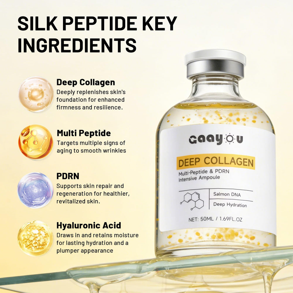 Gaayou open ampoule with serum pouring demonstrating easy single-use application