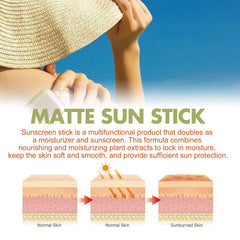 Gaayou sun stick tucked in purse demonstrating portability and reapplication ease