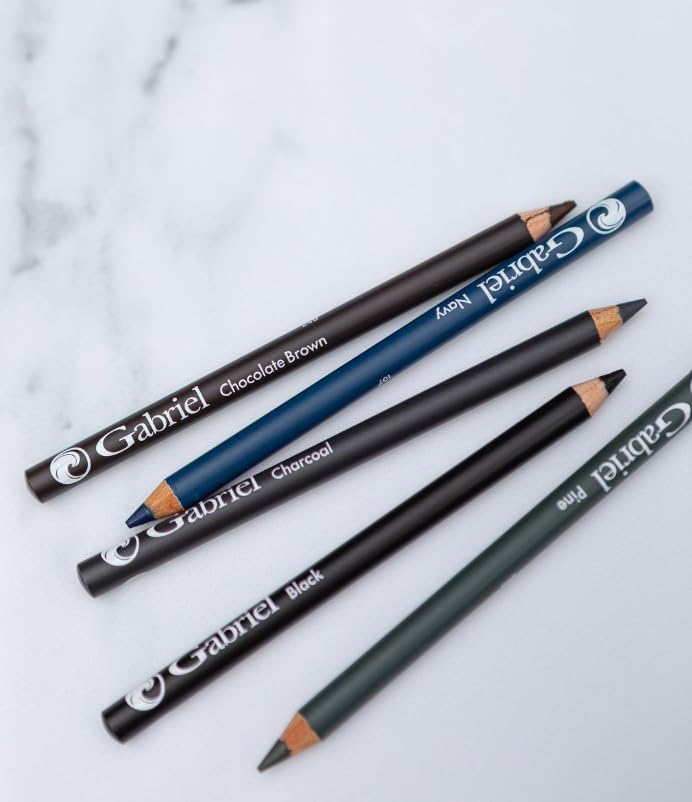 Gabriel Cosmetics navy eyeliner applied on model eye for defined, smudgeable line