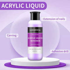 Gadcrystal liquid pour demonstrating clear fluid for smooth acrylic bead formation benefit