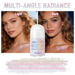 GADMLURY applied on cheekbone for instant festival-ready shimmer and definition