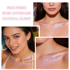 GADMLURY full body festival look with multicolored sparkle under stage lights