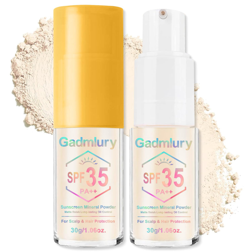 GADMLURY front packaging showing compact travel-friendly sunscreen powder
