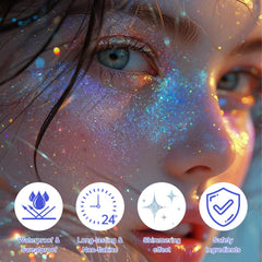 GADMLURY glitter used as hair highlight streak for bold, colorful accents