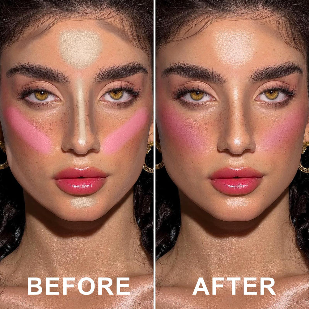GADMLURY product label and shade names visible to identify contour, bronzer, and blush sticks