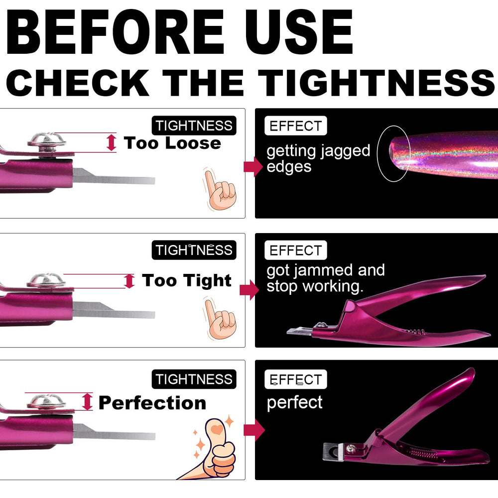 GA&EN tool in use trimming an acrylic tip showing faster, even nail shaping