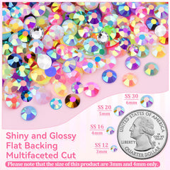 GA&EN 3mm and 4mm rhinestones beside ruler showing scale for project planning