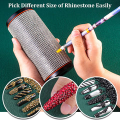 GA&EN macro of adhesive tip showing precise gem pickup benefit