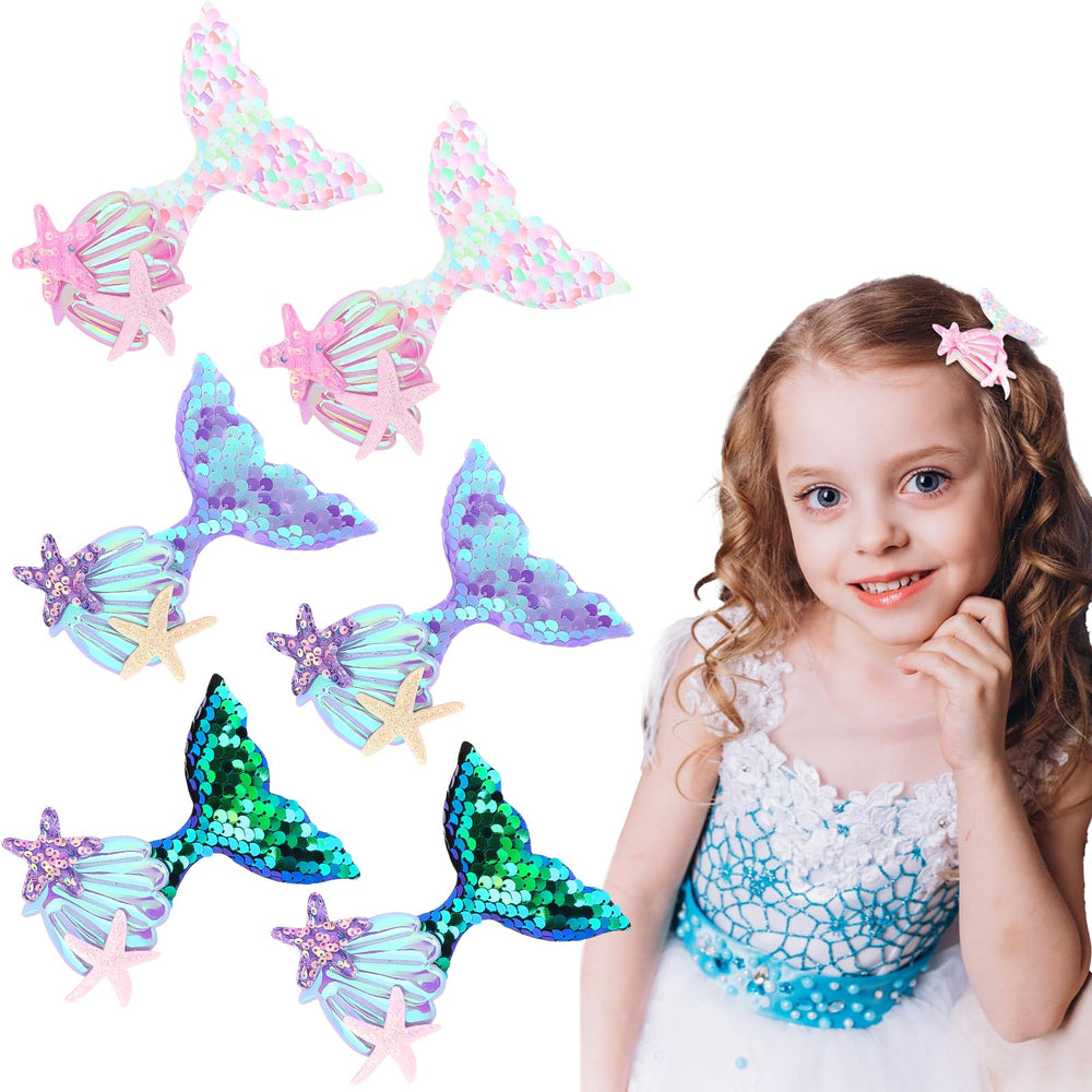 GAFATORY mermaid hair clips front view showcasing color and shape benefits
