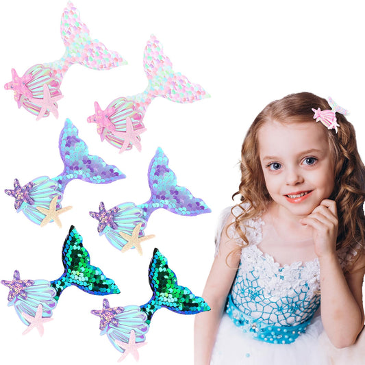 GAFATORY mermaid hair clips front view showcasing color and shape benefits