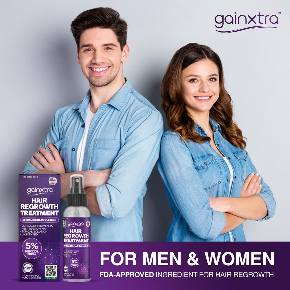 GAINXTRA applied to beard patch showing targeted, even coverage