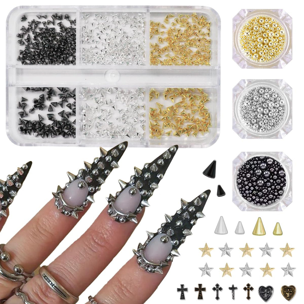 Ganepwns front packaging showing full nail studs assortment and benefit of variety