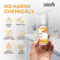 Ganskin serum on bathroom counter in lifestyle scene for daily routine