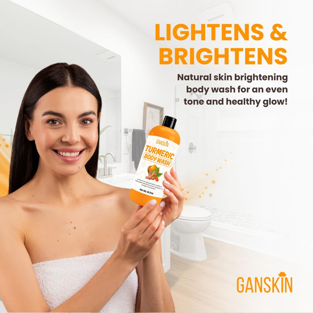 Ganskin bottle held in hand showing product size and portioning