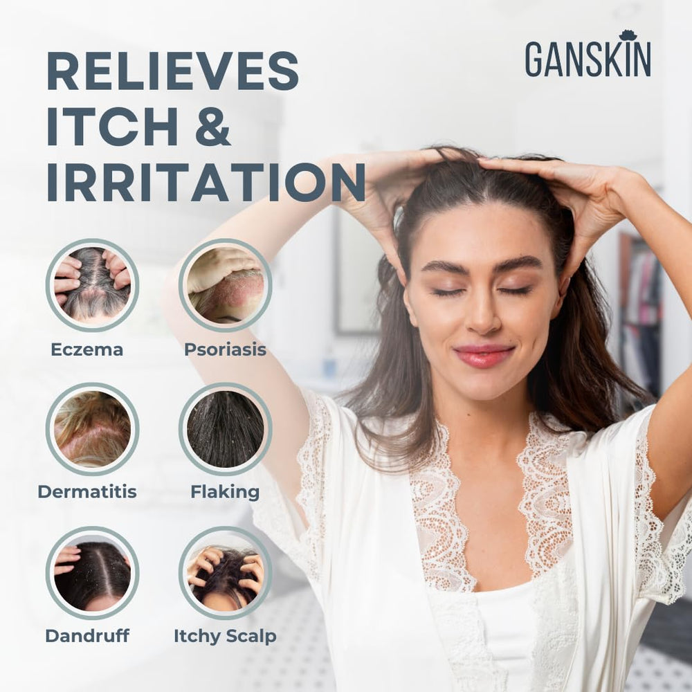 Ganskin shampoo foam texture closeup demonstrating gentle lather and hydration