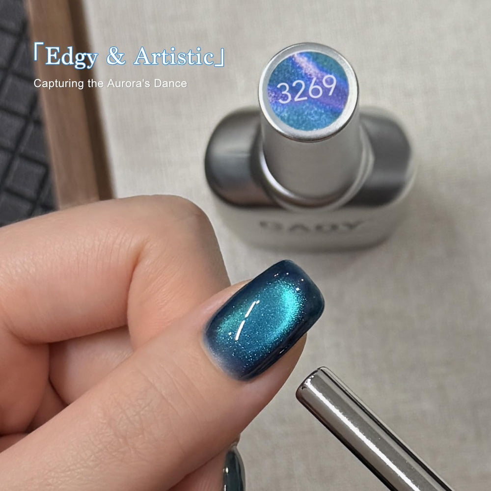GAOY magnet held over nail demonstrating cat-eye band effect benefit