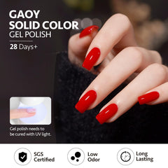 GAOY polish being cured under LED lamp demonstrating quick hardening benefit