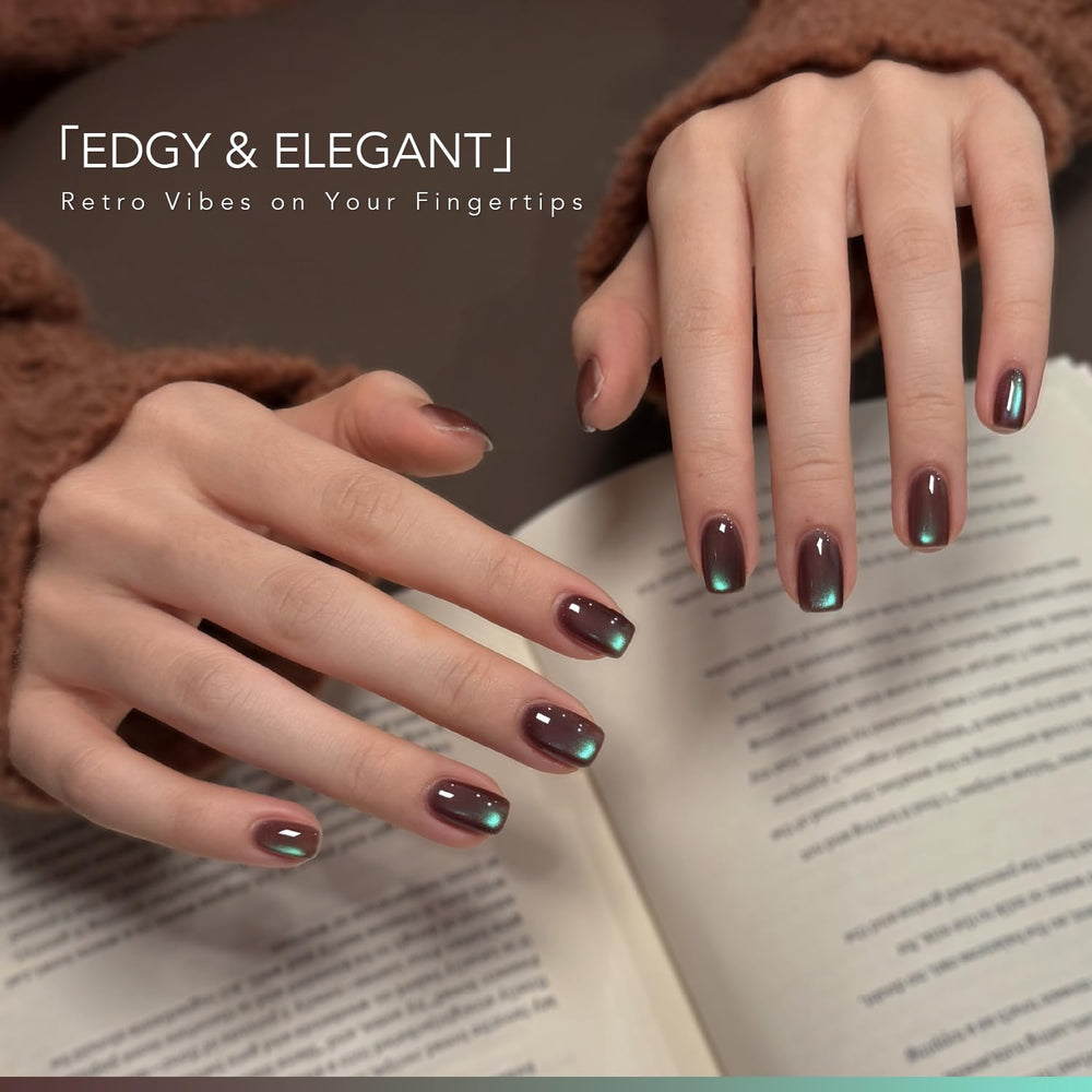 GAOY application in use with magnet creating streaked glassy cat-eye finish