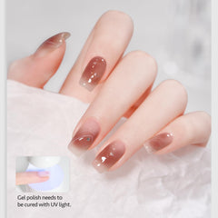 GAOY blooming gel used to create marble nail art showing blended colors benefit