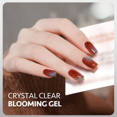 GAOY blooming gel in use with a dotting tool creating floral petals, faster creative results