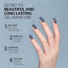 GAOY applied on nails during LED lamp cure for at-home manicure benefit