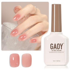GAOY bottle front view showing 16ml blush pink, clear labeling and benefit of generous volume