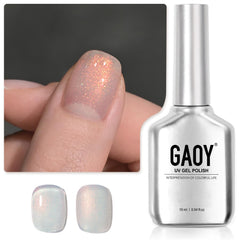 GAOY bottle front view showing 16ml aqua glimmer and easy application benefit
